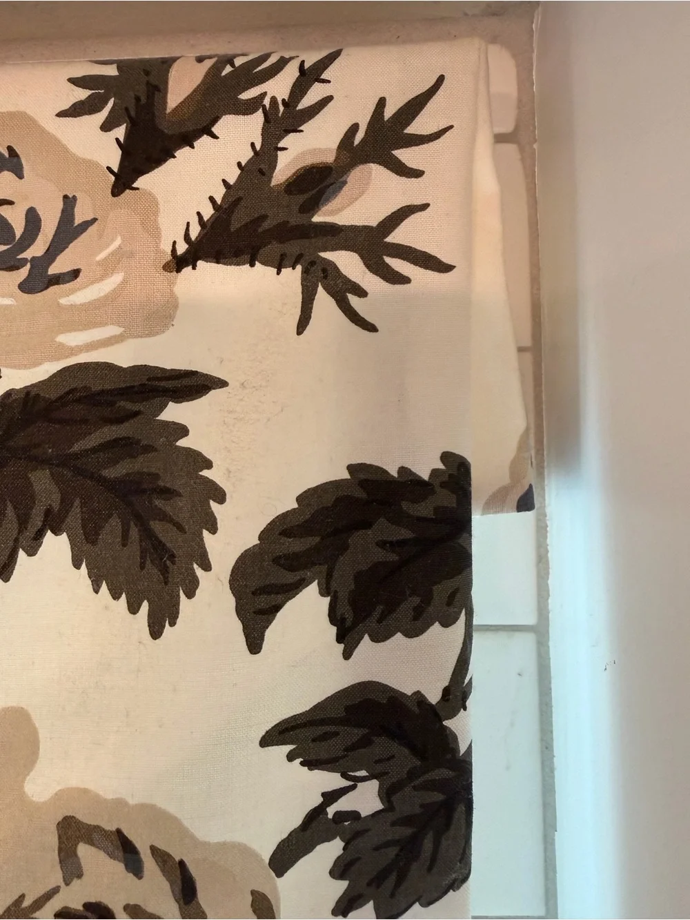 Custom Roman Shade in Schumacher Pyne Hollyhock